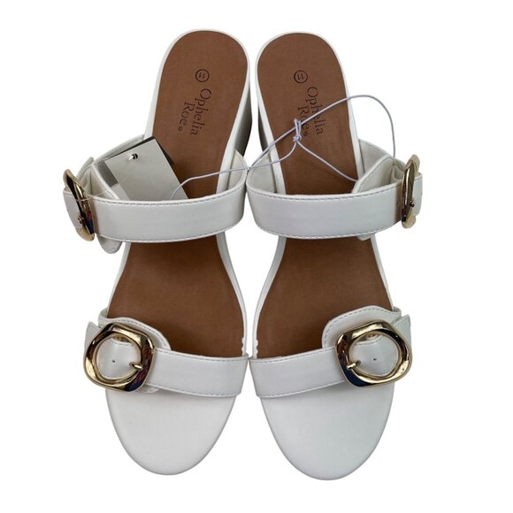 Ophelia Roe Shoes - Ophelia Roe Ingrid White Sandal Gold Accents Womens Size 11 Medium